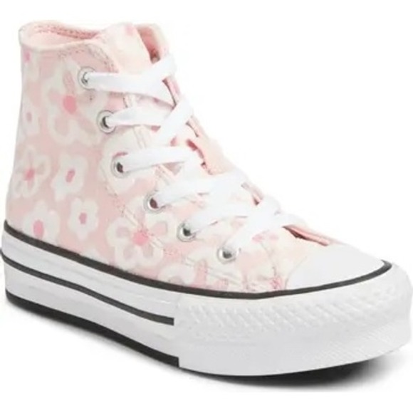 Converse Chuck Taylor All Star EVA Lift Chenille Pink Flocked Flowers Size 3 - Picture 1 of 10